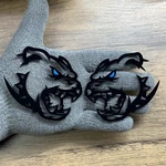 Emblem Hell Pittie Bulldog Light Blue Eye, 2 Badges, Fender Angry Black. Fixed Price $42.99.