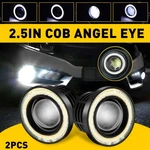 1/2PAIR 2.5" Cob Led Projector Car Angel Lights Eye Drl Halo Ring Drive Fog. Fixed Price $8.54.