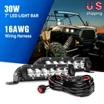 Nilight 2PCS 7INCH 30W Spot Single Row Led Bar, Offroad Wiring Harness Kit. Fixed Price $49.99.