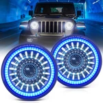 Mictuning 2PC J1 7" Led Headlights Drl Halo Bright For Jeep Wrangler Jk Tj 97-21. Fixed Price $169.90.