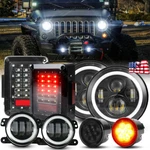 Turn Tail Lamp Combo For Jeep Wrangler Jk 2007-2018 7" Led Headlights Fog. Fixed Price $139.99.
