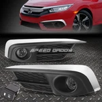 For 2016 Honda Civic Smoked Lens Bumper Driving Fog Light Lamps W/bezel+switch. Fixed Price $41.22.