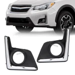 Left+right Fog Light Lamp Cover Bezel Chrome Trim For Subaru Crosstrek 2016-2017. Fixed Price $29.12.