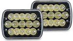 Pair 7X6 Black Cree 15 Led Headlights For Jeep Cherokee Xj Yj H6054 E250 Van. Fixed Price $29.99.