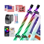 Uni-shine 2PCS 4FT Led Whip With Spring Base Spiral Rgb Chasing Lights.... Fixed Price $103.37.