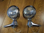 1949 50 51 Mercury Factory Accessry Chrome Fog Lights W/ Stand Mounts. Fixed Price $395.00.