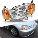 For 01-03 Honda Civic 2/4DR Jdm Headlight Lamps Pairs Left Right Chrome Clear. Fixed Price $8.54.