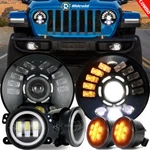 For Jeep Wrangler Jk 2007-2018 Combo 7" Led HEADLIGHTS+4" Fog Lights+turn Lamp. Fixed Price $120.95.