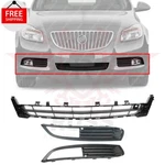 New Front Bumper Lower Grille + Fog Bezels Left Right Fits 2011-2013 Buick Regal. Fixed Price $150.44.