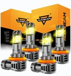 Auxbeam H11 H9 Led Headlights Combo High Low Bulbs Super Bright 3000K 6500K. Fixed Price $53.99.