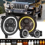 Auxbeam 9" Led Headlights + Fog Turn Signal For Jeep Wrangler Jlu Gladiator. Fixed Price $189.99.