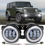 4" Inch Led Fog Lights Halo For Jeep Wrangler Unlimited Jk Door 2007 2015. Fixed Price $39.99.