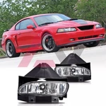 Pair Fog Lights 1999-2004 Ford Mustang Clear Lens Front Bumper Lamps Lh+rh. Fixed Price $29.99.