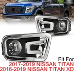 Fog Lights Front Bumper Lamps For 2016-2019 Nissan Titan Xd W/wiring Harness L+r. Fixed Price $65.99.