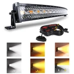 Slary 42 Inch 240W Curved Led Light Bar White Amber Strobe Modes. Fixed Price $129.99.