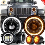 7" Inch Halo Led Headlights Turn Fog For 2007-2018 Jeep Wrangler Jku. Fixed Price $120.95.