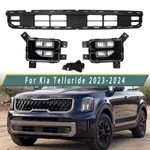 Front Lower Grille W/ Drl Led Fog Lamp Set Black For Kia Telluride 2023-2024. Fixed Price $226.61.