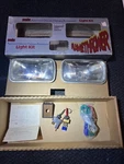 New Vtg Aris Flamethrower Clear Quartz Halogen Rectangular Fog Light Kit Nos Nib. Fixed Price $125.00.