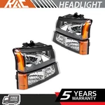 Headlights Headlamps Assembly For 2003-2006 Chevy Silverado Avalanche 1500 Amber. Fixed Price $73.99.