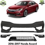 Front Bumper Cover Primed Plastic & Fog Lights Kit For 2016-2017 Honda Accord. Fixed Price $237.55.