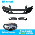 Fits 08-12 Audi A5 2.0L 3.2L Black Front Bumper Cover Kit With Fog Light Trims. Fixed Price $278.56.
