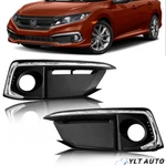 For 2019-2021 Honda Civic Black Chrome Bumper Fog Light Cover Bezel Lh Rh Kit. Fixed Price $29.99.