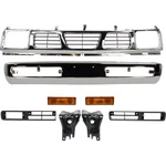 Front Bumper Kit For 1996-1997 Nissan Pickup, Chrome Steel, 8-PIECE Set. Fixed Price $631.53.