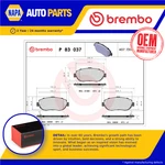 Brake Pads Set Fits Lexus IS300 MK1 3.0 Front 01 To 05 2JZ-GE Brembo 0446514081. Fixed Price $42.63.
