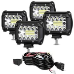 Turbo Sii Led Pod Lights 4 Inch 60W Triple Row Spot Flood Combo Beam Offroad .... Fixed Price $95.69.