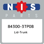 84300-3TP0B Nissan Lid-trunk 843003TP0B, New Genuine Oem Part. Fixed Price $734.22.