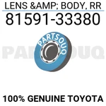 8159133380 Genuine Toyota Lens & Body, Rr 81591-33380. Fixed Price $172.80.