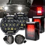 7INCH Led Headlights Turn Tail Kits Combo For Jeep Wrangler Jku 07-17. Fixed Price $123.98.