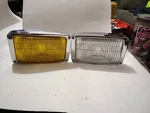 Vintage Pair New Old Stock Auteroche Fog Lights 6X3 Rat Rod Rally Custom Yellow. Fixed Price $100.00.