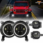 Auxbeam Led Headlights Hi-lo For Jeep Wrangler Jl Gladiator Jt W/fog Combo. Fixed Price $134.99.
