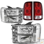 Headlight & Taillight For 2007-2013 Gmc Sierra 1500 Chrome Housing White Corner. Fixed Price $124.85.