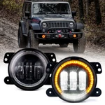 Xprite 4" Led Fog Lights Amber Halo Drl For 2007-2018 Jeep Wrangler Jk. Fixed Price $50.04.