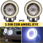 Pair White 3" Led Fog Light Lamp Projector Angel Halo Eye Ring 6000K. Fixed Price $19.94.