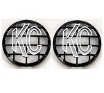 Pair Kc Hilites 6" Round Abs Black Fog Driving Stone Guards Daylighters. Fixed Price $69.95.