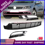 Fits Volkswagen Cc 2013-17 Front Bumper Center Lower Grille Fog Light Set. Fixed Price $58.99.