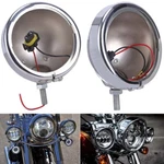 Pair 4.5" Inch Fog Passing Lights Auxiliary Lamp Chrome Housing Holder Brackets. Fixed Price $33.99.