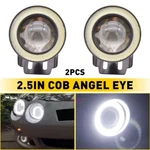 2.5 Inch Round Led Fog Light Driving Spot Lamp W/ White Angel Eyes Halo Ring Exd. Fixed Price $20.89.