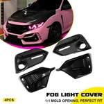 Fog Light Garnish Covers For 16-21 Honda Civic Type-r Front + Rear Bumper BLACK4. Fixed Price $91.19.
